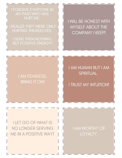 100 Neutral Coloured Daily Affirmation Cards - PDF Downloads by Joey Djia - imonlylittle