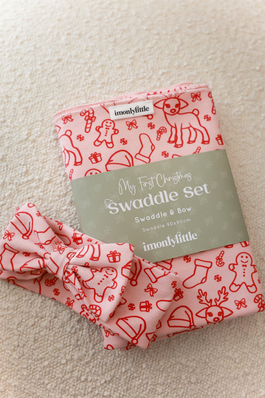 Merry Swaddle & Bow Set PREORDER