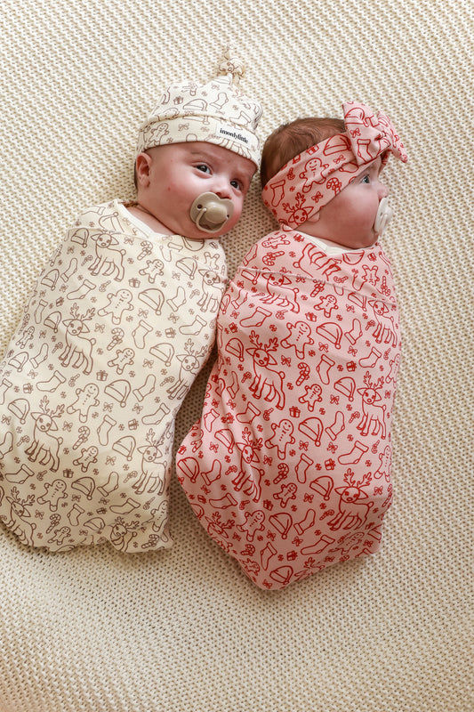 Merry Swaddle & Bow Set